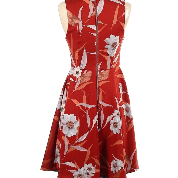 Ted Baker Floral Red Sleeveless Dress - Picture 2 of 2